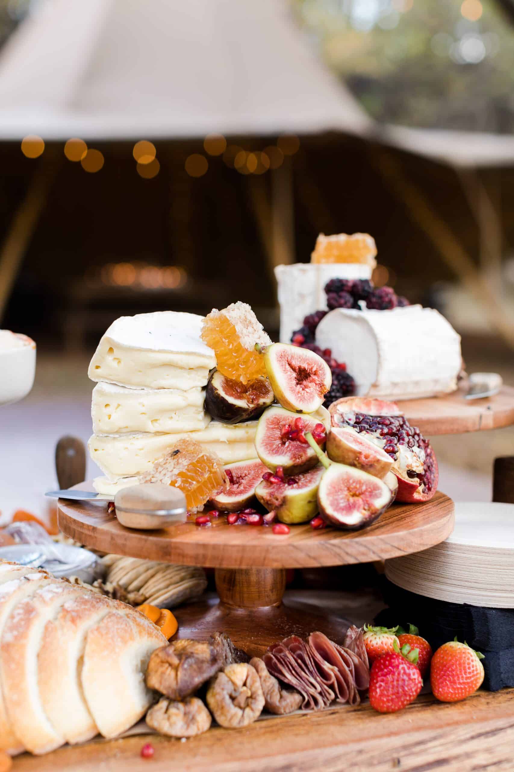 charcuterie grazing table at wedding