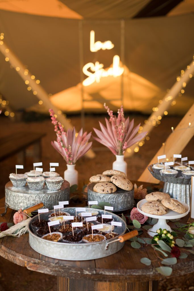 dessert bar at a wedding