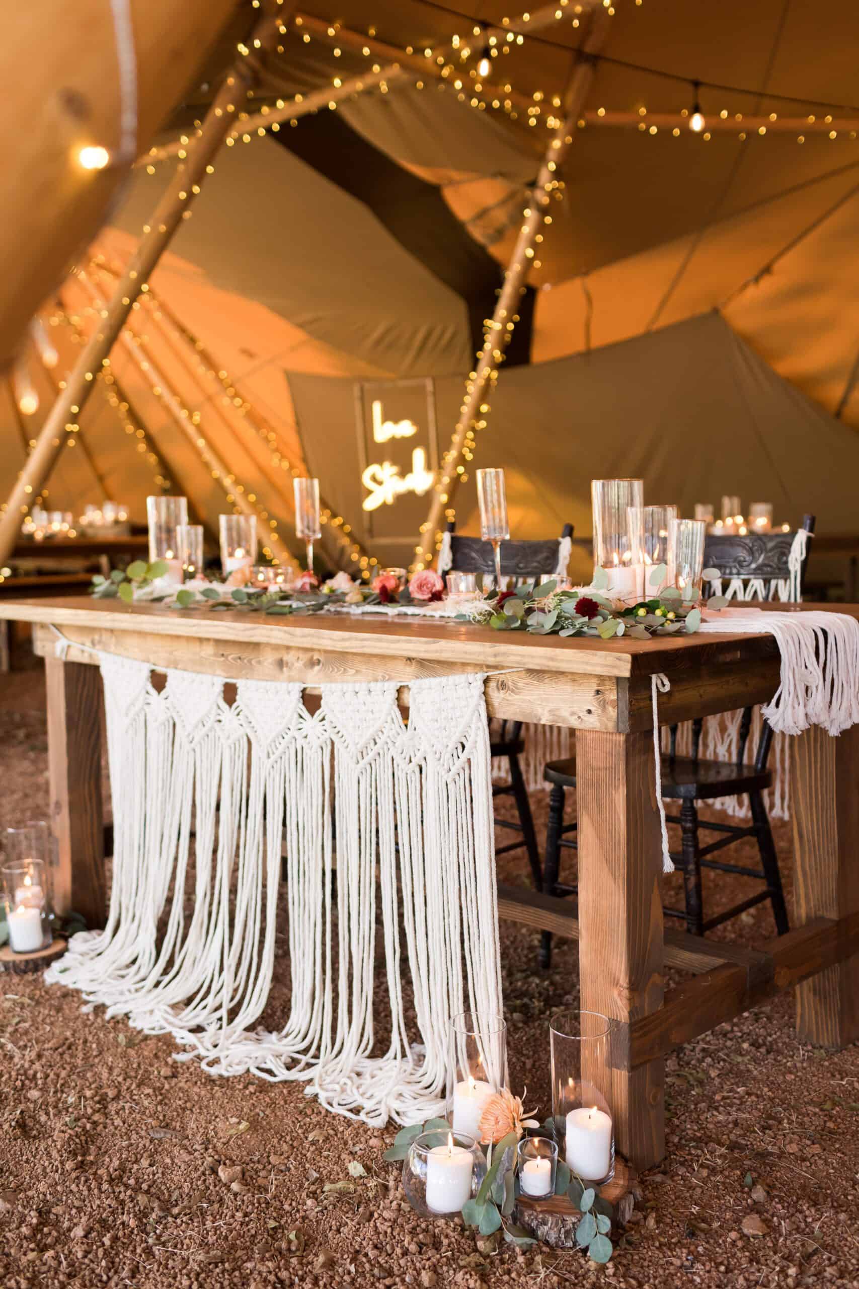 Sweetheart Table at a Wedding