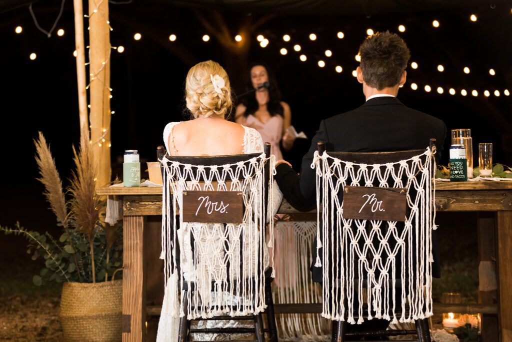 bride and groom mr and mrs wooden chair signs